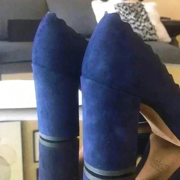 CHLOÉ Lauren scallop-edged high block-heel suede pumps - Picture 7 of 12